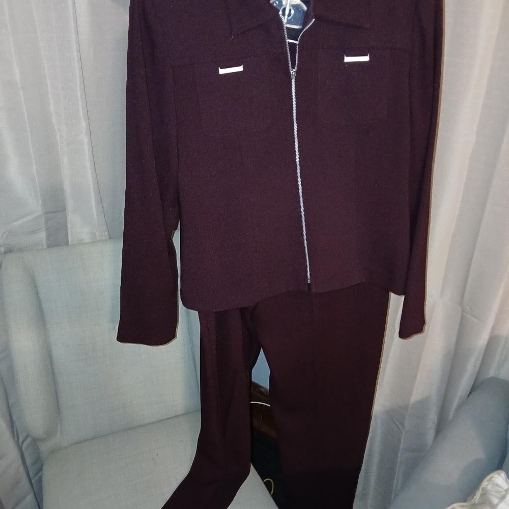 Burgundy Pant and Jacket Set Size 10